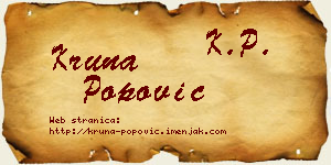 Kruna Popović vizit kartica